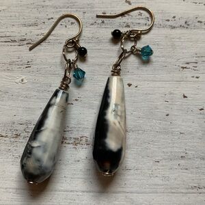 Moonrise Brand Tear Drop Stone Earrings
